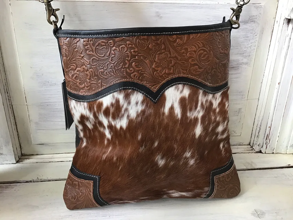 Tooled Hair On Crossbody Purse