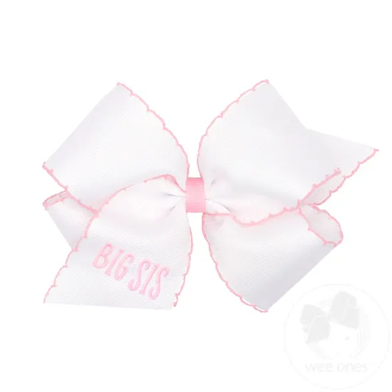 Wee Ones Bows - King - Pink Embroidered Big Sis