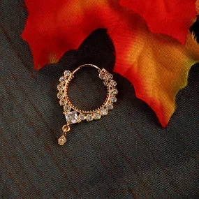 White CZ Floral Nose Pin